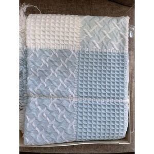 Brand New Vintage Royal Heir Baby Boy Blanket Acrylic Woven‎ Fringe